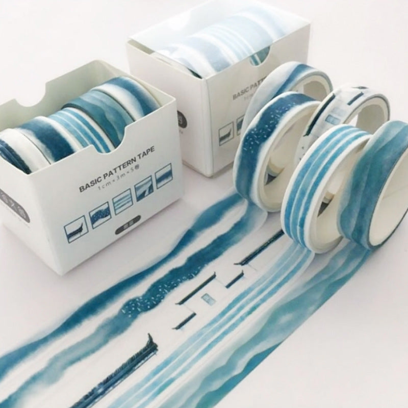 Kit com 5 Rolos de Fita Washi Tape