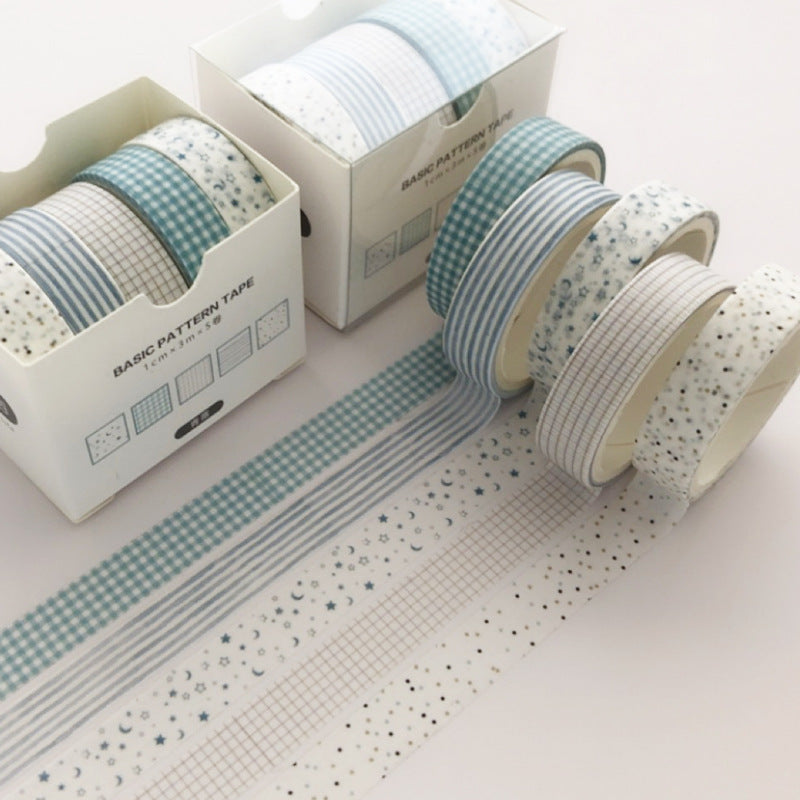 Kit com 5 Rolos de Fita Washi Tape