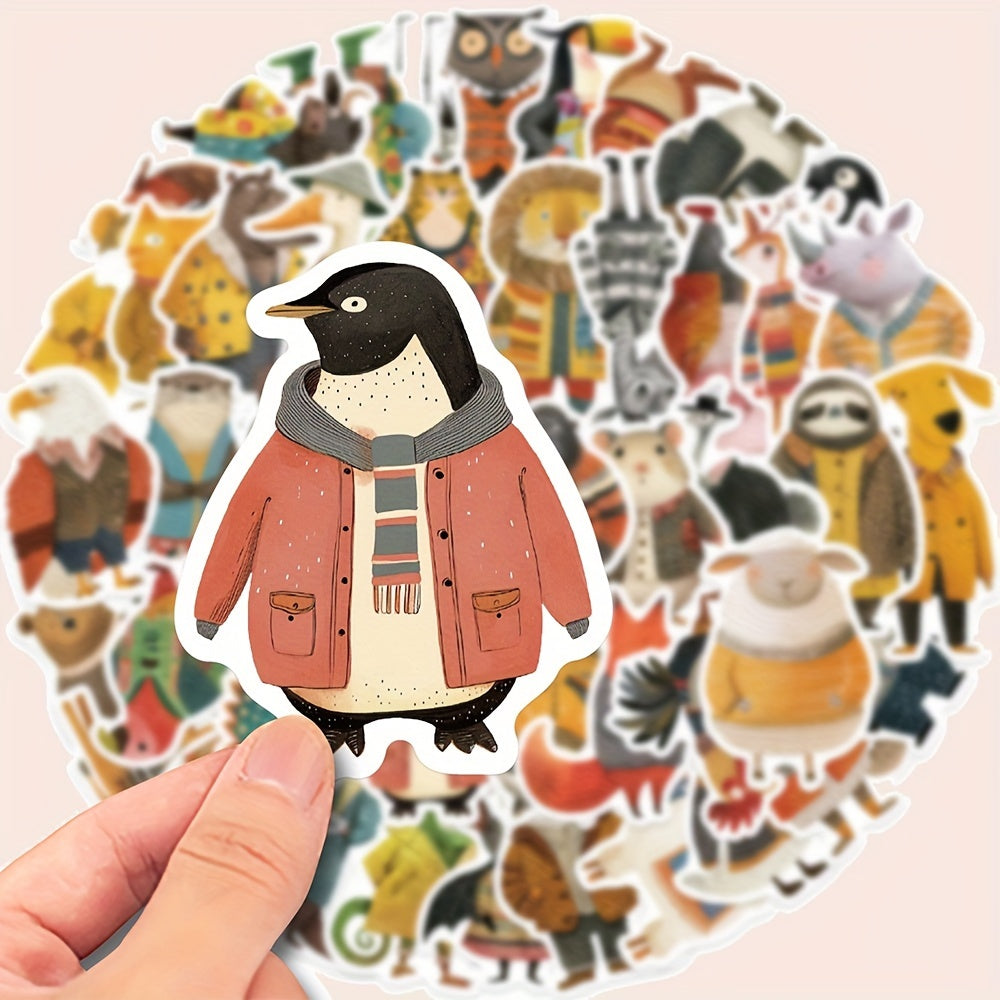 Kit com 55 Adesivos de Animais à Prova D'água para Scrapbook