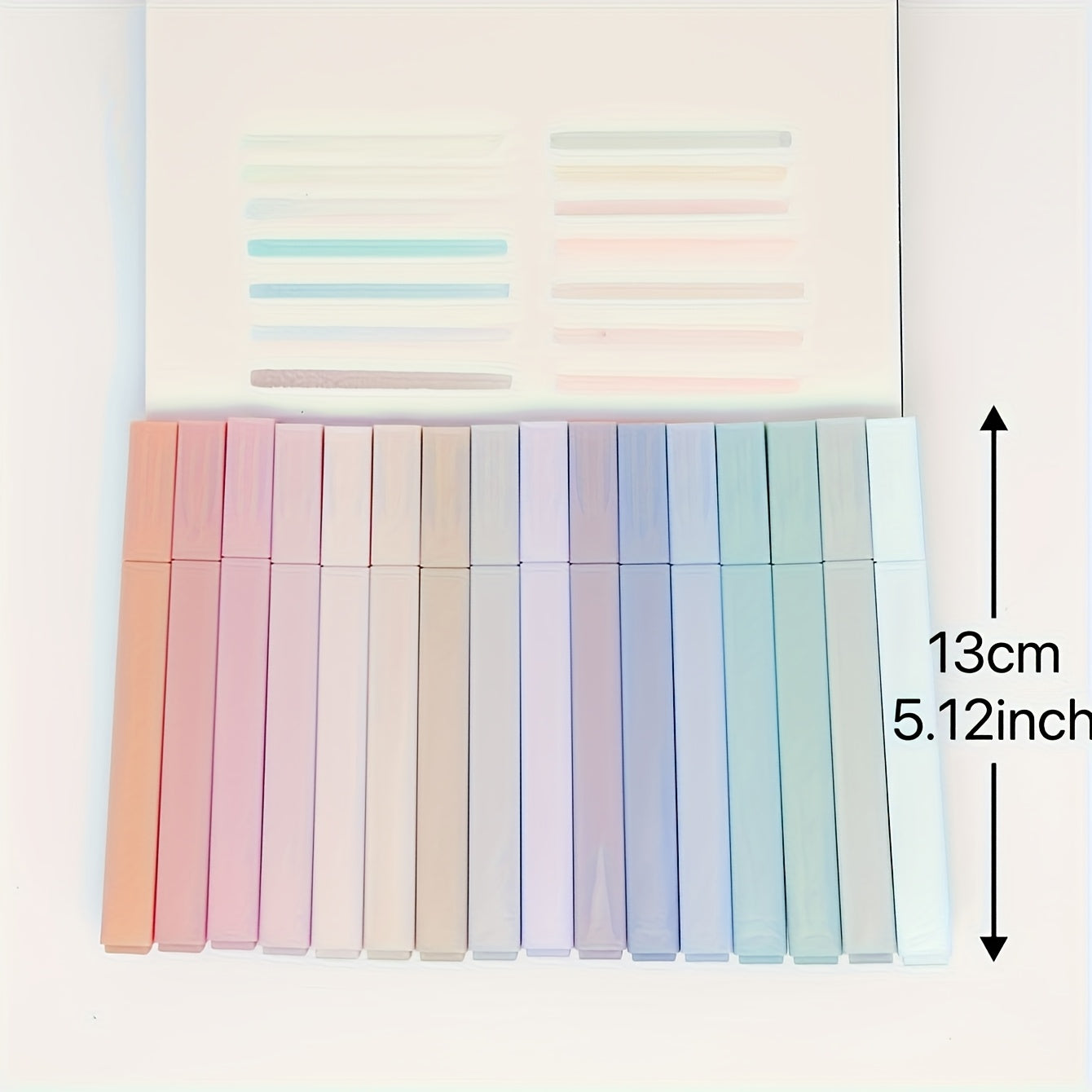Conjunto de 12 Marcadores de Texto Pastel - Anti-borrão, Sem Franjas