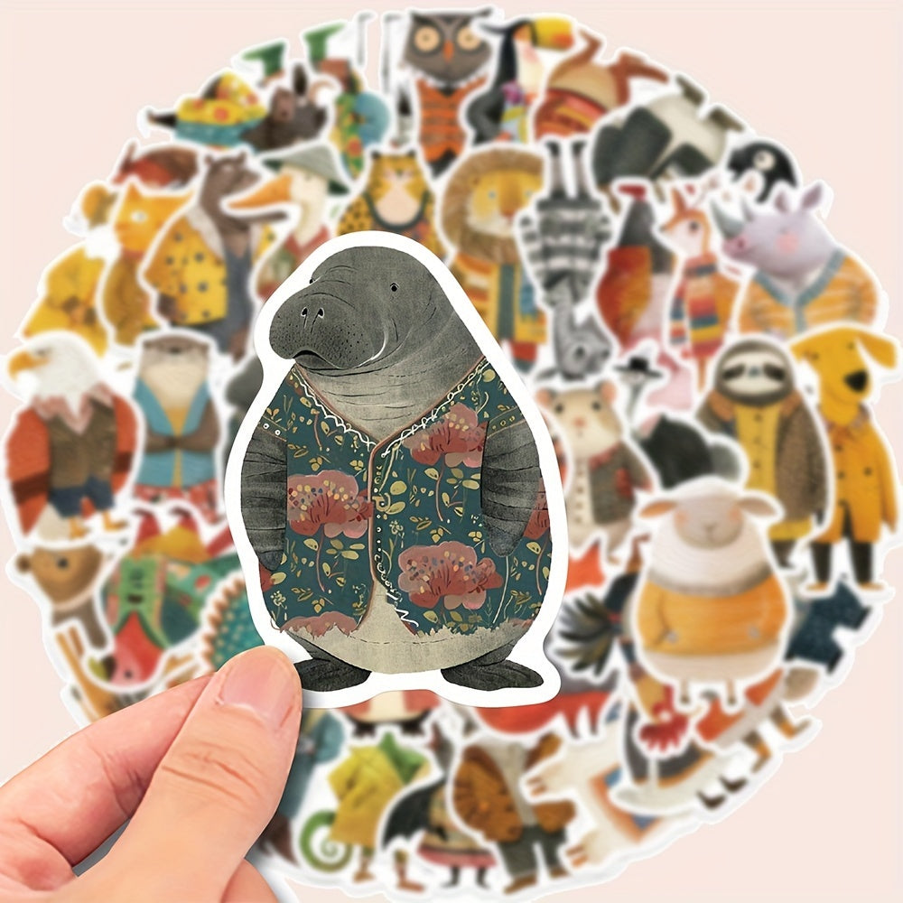 Kit com 55 Adesivos de Animais à Prova D'água para Scrapbook