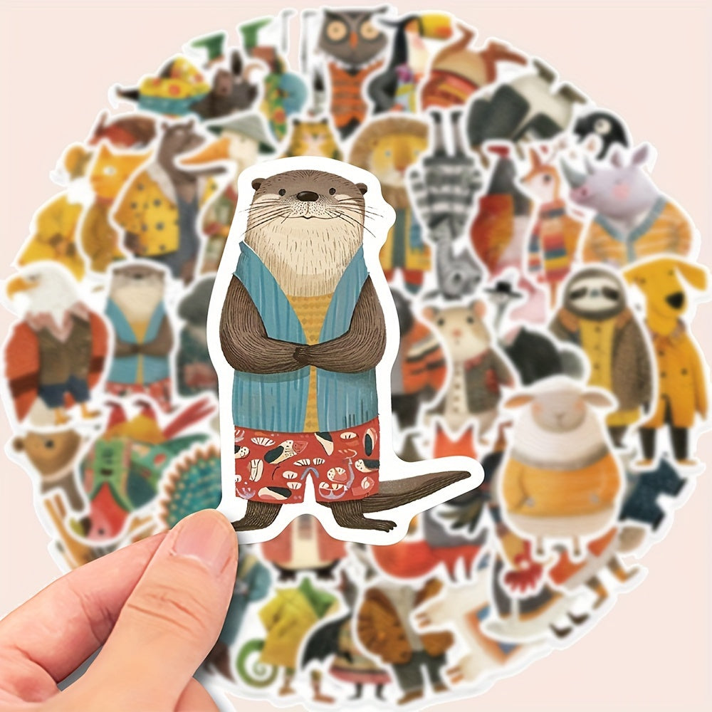 Kit com 55 Adesivos de Animais à Prova D'água para Scrapbook