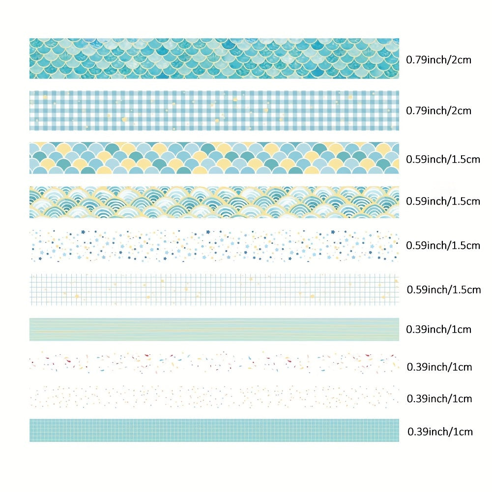 Kit com 10 rolos de fita washi