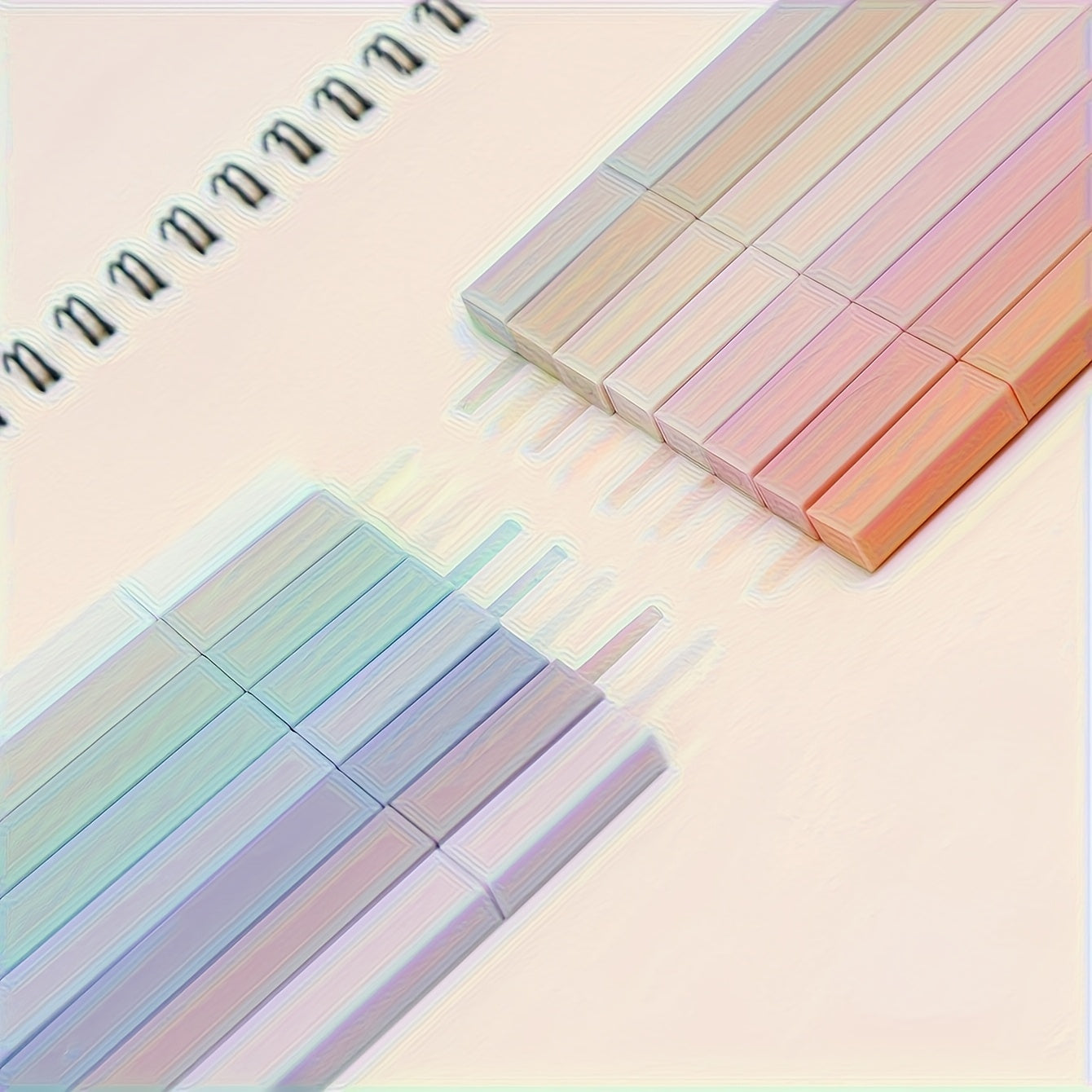 Conjunto de 12 Marcadores de Texto Pastel - Anti-borrão, Sem Franjas