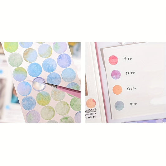 Kit com 06 Folhas de Adesivos redondos - Séire Morandi Color Monet Garden