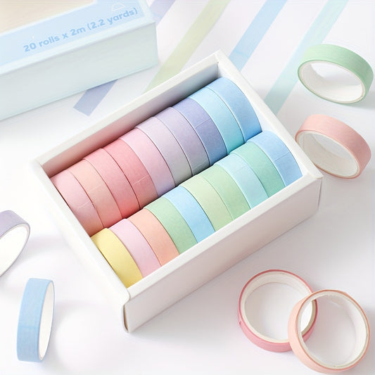Conjunto de 20 rolos de fita adesiva para macaron washi
