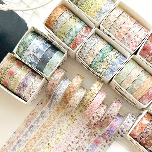 Kit com 05 Rolos de Fita Washi - Adesiva Decorativa