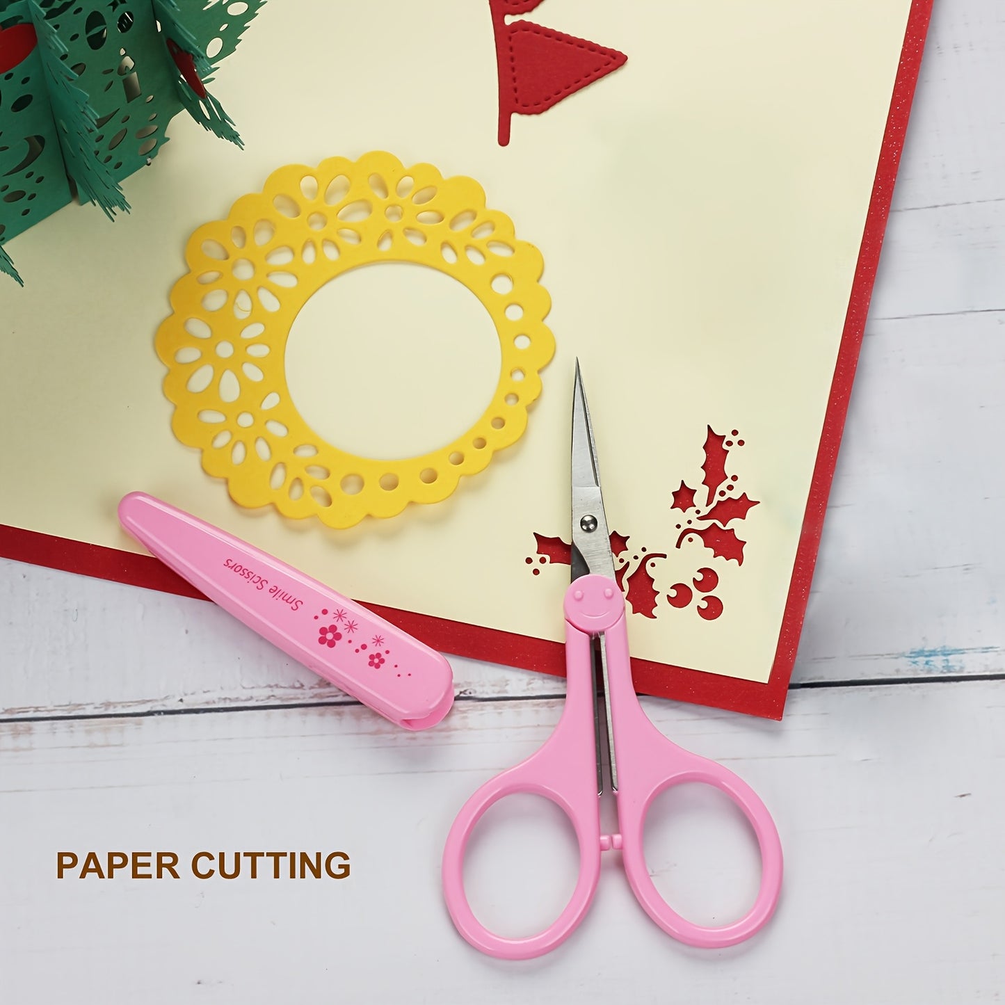 Tesoura de precisão Maylever de 10 cm para artesanato com capa de segurança
