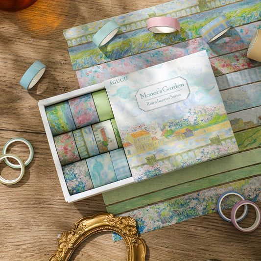 Estojo com 20 rolos de fita adesiva washi da série Vintage Print